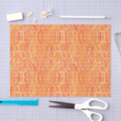 Arabesque damask - zacht sinaasappel en koraal tissuepapier (Craft)