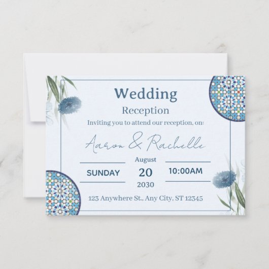 Arabesque Elegance Wedding Card Kaart (Voorkant)