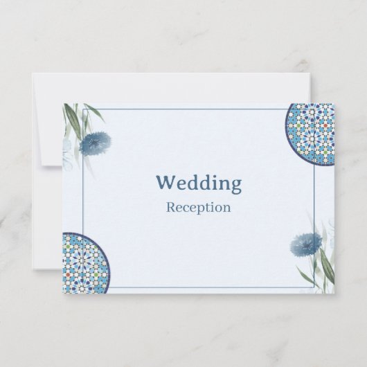Arabesque Elegance Wedding Card Kaart (Achterkant)