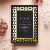 Arabesque | Elegant Glam Vrijgezellenfeest Gold Folie Uitnodiging