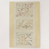 Arabesque Elegantie – Abstract Ontwerp van Mucha Legpuzzel (Verticaal)