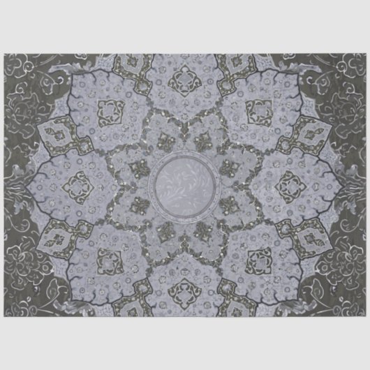 Arabesque Ephemera Bleek Blauwe Ontvanger Tissuepapier (Voorkant)