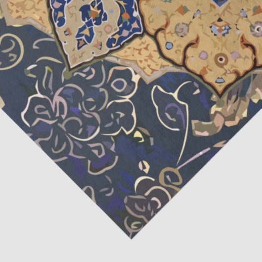 Arabesque Ephemera Blue n Gold ontkoppeling Tissuepapier (Detail)