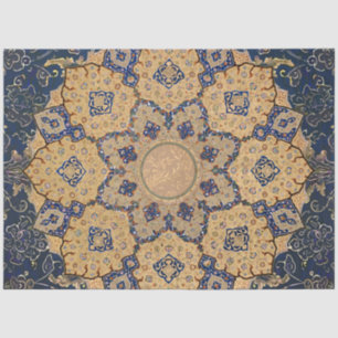 Arabesque Ephemera Blue n Gold ontkoppeling Tissuepapier