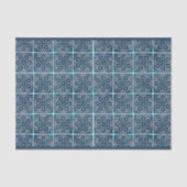 Arabesque Floral Blauwgroen Blue in White Tile Dec Tissuepapier (Voorkant)
