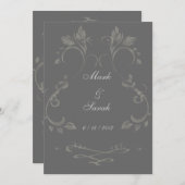 Arabesque Flourish Chalkboard Invitation Kaart (Voorkant / Achterkant)