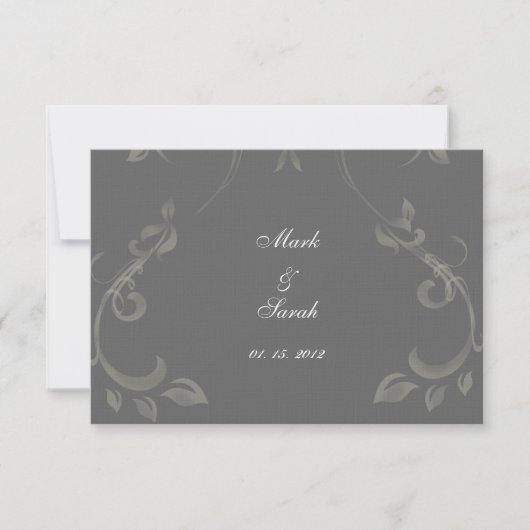 Arabesque Flourish Chalkboard RSVP Kaartje (Voorkant)