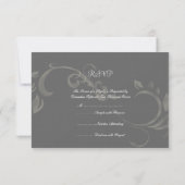 Arabesque Flourish Chalkboard RSVP Kaartje (Achterkant)