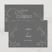 Arabesque Flourish Chalkboard RSVP Kaartje (Voorkant / Achterkant)