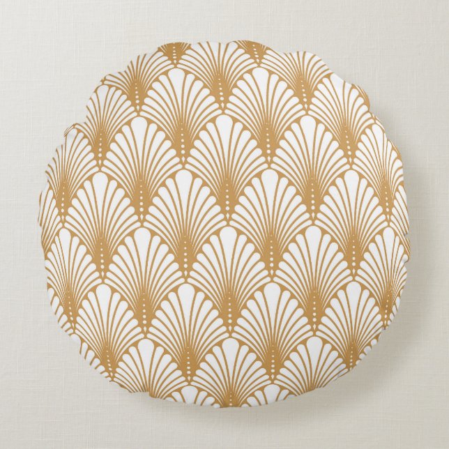  Arabesque geometrisch naadloos patroon Rond Kussen (Voorkant)