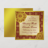 Arabesque Gold Lace, 5.25x5.25 save the date (Voorkant / Achterkant)