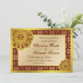 Arabesque Gold Lace, 5x7 save the date (Staand voorkant)