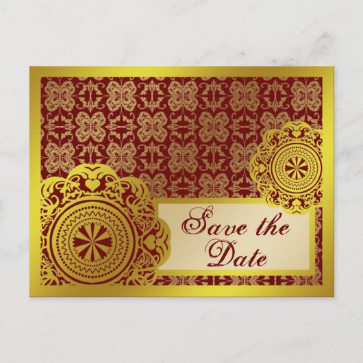 Arabesque Gold Lace, bewaar de datum briefkaart (Voorkant)