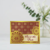 Arabesque Gold Lace, bewaar de datum briefkaart (Staand voorkant)