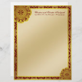 Arabesque gouden kant, briefhoofd (Voorkant / Achterkant)