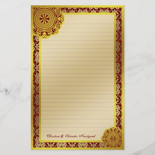 Arabesque gouden kant, briefpapier (Voorkant)