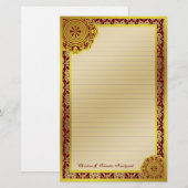 Arabesque gouden kant, briefpapier (Voorkant / Achterkant)