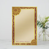 Arabesque gouden kant, briefpapier (Staand voorkant)