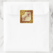 Arabesque gouden kant, monogram souvenir sticker (Tas)