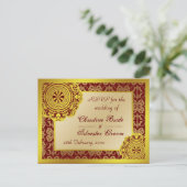 Arabesque gouden kant, RSVP briefkaart (Staand voorkant)