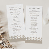 Arabesque huwelijksprogramma | Champagne Beige Programmakaart