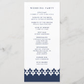 Arabesque huwelijksprogramma | Marineblauw Programmakaart (Achterkant)