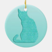 Arabesque Kat - tinten turquoise Keramisch Ornament (Achterkant)