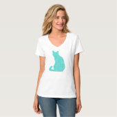 Arabesque Kat - tinten turquoise T-shirt (Voorkant volledig)