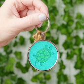 Arabesque krulturtle - tinten zeegroene kleur sleutelhanger (Hand)