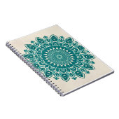 Arabesque Mandala Art – Blauwgroen & Turquoise geo Notitieboek (Rechterzijde)