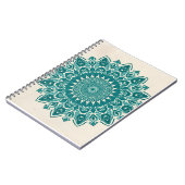 Arabesque Mandala Art – Blauwgroen & Turquoise geo Notitieboek (Linkerzijde)