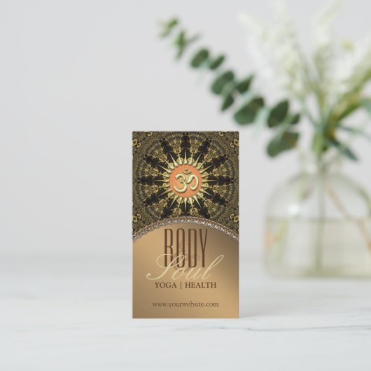 Arabesque Mandala Gold OM New age Visitekaartje (Staand voorkant)