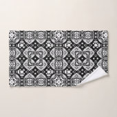 Arabesque Mosaic Tile Pattern Black and White Bad Handdoek (Handdoek)