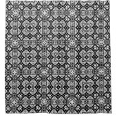 Arabesque Mosaic Tile Pattern Black and White Douchegordijn (Voorkant)