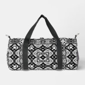 Arabesque Mosaic Tile Pattern Black and White Plunjezak (Voorkant)