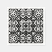 Arabesque Mosaic Tile Pattern Black and White Servet (Voorkant)