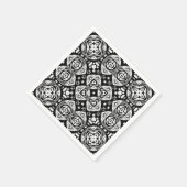 Arabesque Mosaic Tile Pattern Black and White Servet (Hoek)
