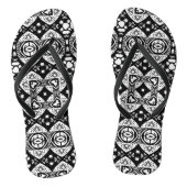 Arabesque Mosaic Tile Pattern Black and White Teenslippers (Voetbed)