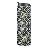 Arabesque Mosaic Tile Pattern Black and White Thermosbeker (Geroteerd rechts)