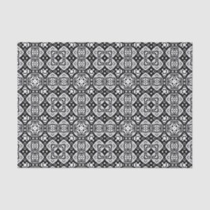 Arabesque Mosaic Tile Pattern Black and White Tissuepapier