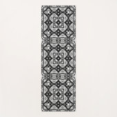 Arabesque Mosaic Tile Pattern Black and White Yogamat (Voorkant)