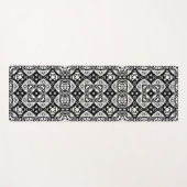 Arabesque Mosaic Tile Pattern Black and White Yogamat (Voorkant (horizontaal))