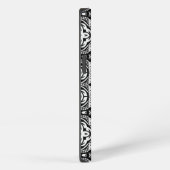 Arabesque Mozaïektegelpatroon Zwart en Wit iPhone Hoesje (Rechterkant)