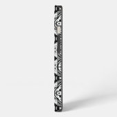 Arabesque Mozaïektegelpatroon Zwart en Wit iPhone Hoesje (Linkerkant)