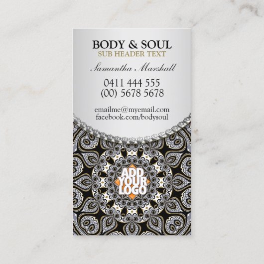 Arabesque New age Holistic Visitekaartje (Achterkant)