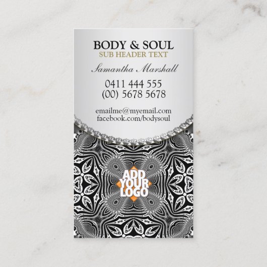 Arabesque New age Holistic Visitekaartje (Achterkant)