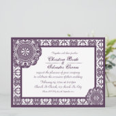 Arabesque Paarse Lace, bruiloft van 6.5x8.75 Kaart (Staand voorkant)