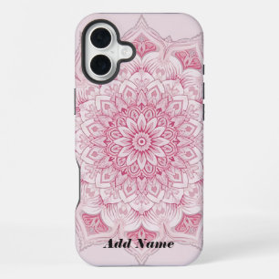 Arabesque Pink Mandala Hoesje iPhone 16 Plus Hoesje