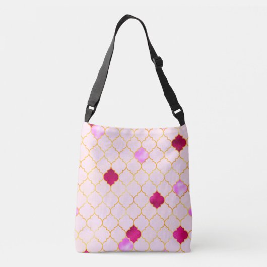 Arabesque Pink Tile Crossbody Tas (Achterkant)