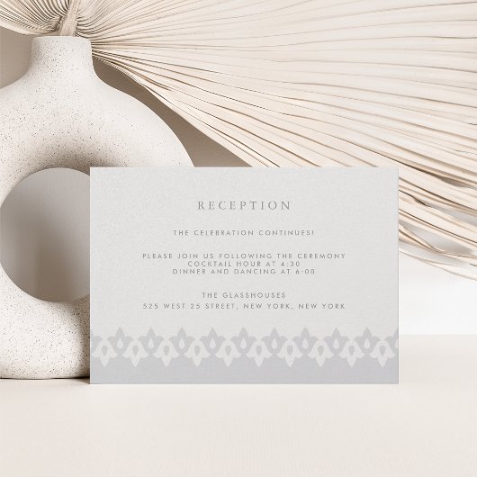 Arabesque Receptie Kaart | Zilveren Parel